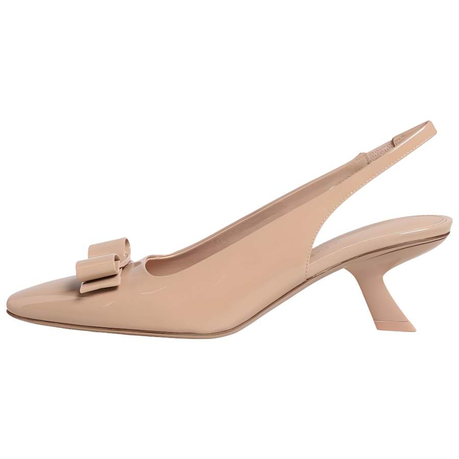 FERRAGAMO Vara Slim Heel High Heels Women's Umber