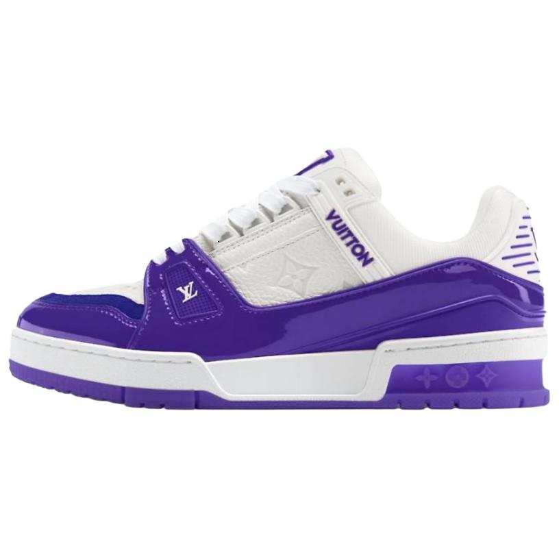 LOUIS VUITTON Trainer Cow Leather Low top Skateboard Shoes Men's Purple