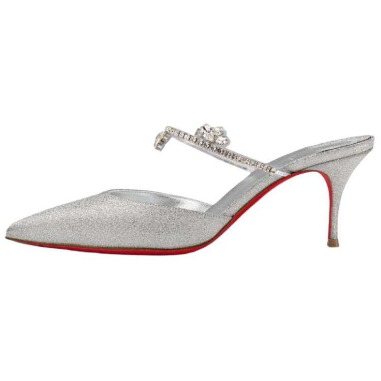 Christian Louboutin CL Slim Heel High Heels 7cm Women's Silver