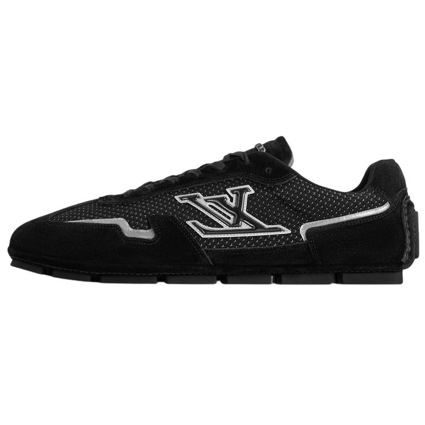 LOUIS VUITTON Rally Cow Leather Low top Thin Sole Shoes, Casual Shoes Men's Black