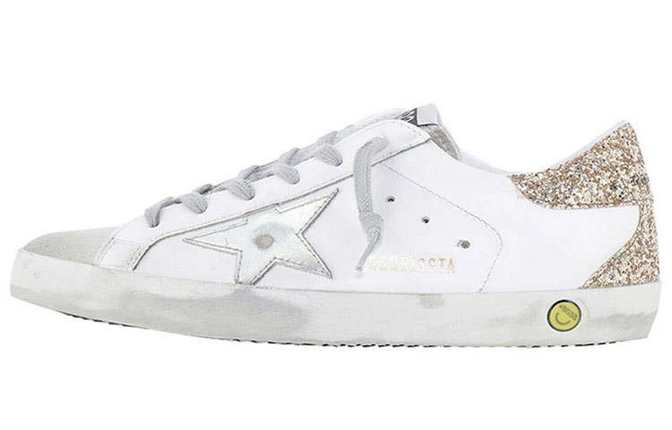 Golden Goose Super Star Low top Stylish Skateboarding Shoes Women's White Distressed