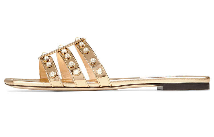 Jimmy Choo Studs Slide Slippers Women's Gold