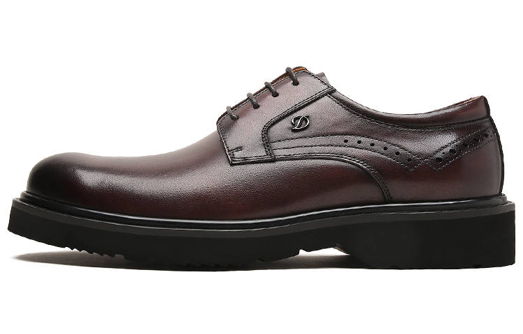 S.T.Dupont S. T.DUPONT Cow Leather Dress Shoes Men's Coffee