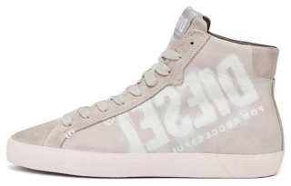DIESEL Cow Leather High top Skateboard Shoes Men's Gray