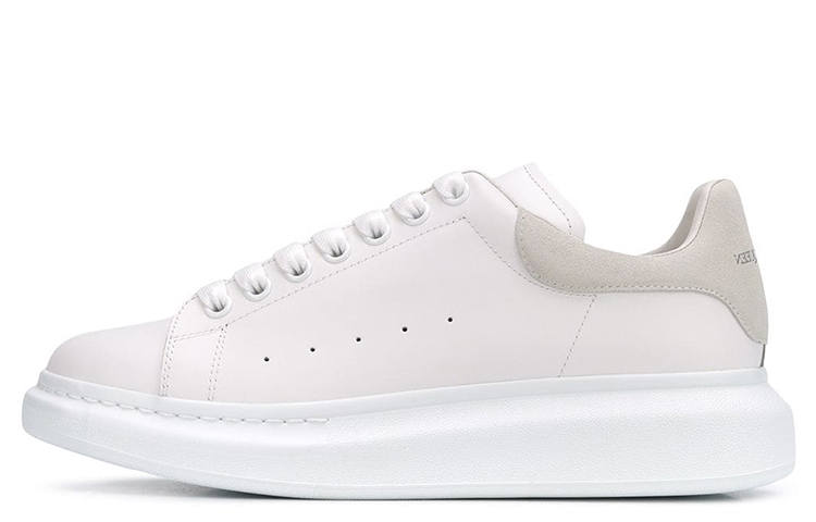 Alexander McQueen Oversized Leather Luxury Style Low top Casual Shoes Men's White Gray Tail