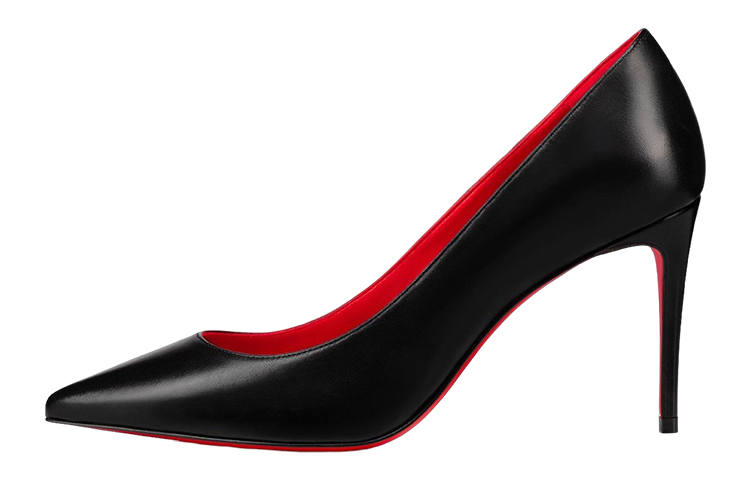Christian Louboutin CL Leather Slim Heel High Heels 8.5cm Women's Black Red