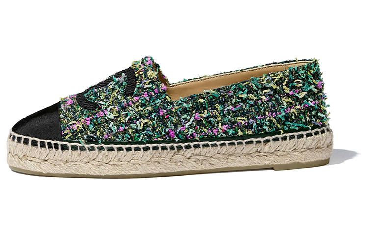 CHANEL Casual Shoes Women's Green Pink