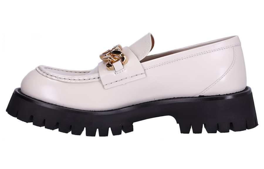 GUCCI Leather Casual Shoes Women's White