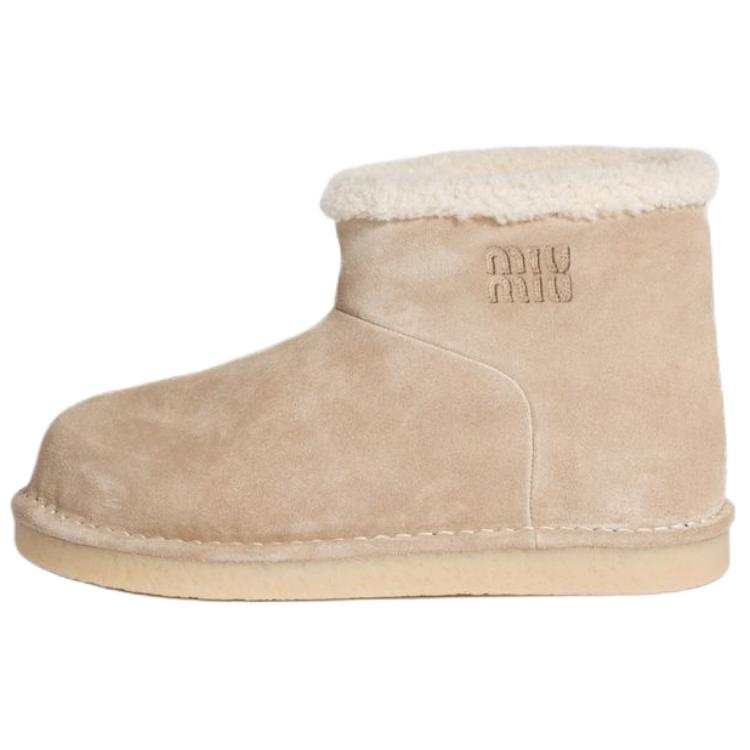 MIU MIU 13cm Snow Boots Women's Desert Yellow