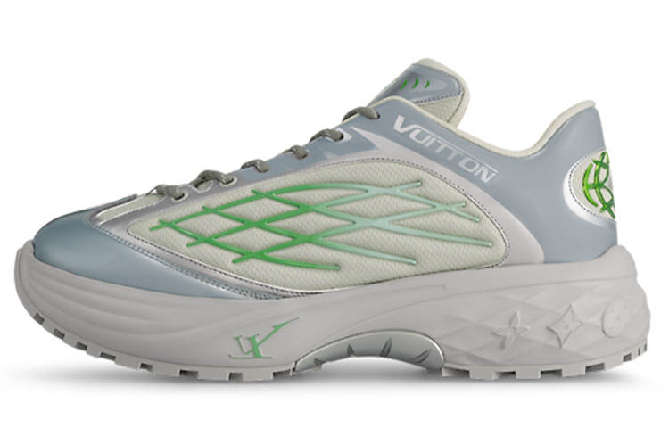 LOUIS VUITTON Lv Discovery Lace Up Sneakers 'grey Green'