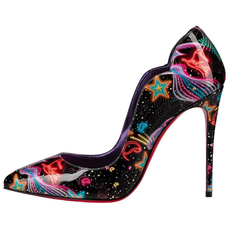 Christian Louboutin CL Patent Leather Slim Heel High Heels 10cm Women's Multicolor
