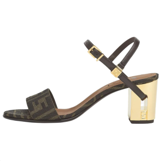 FENDI Delfina Fabric One Strap Sandals 6.5cm Women's Brown