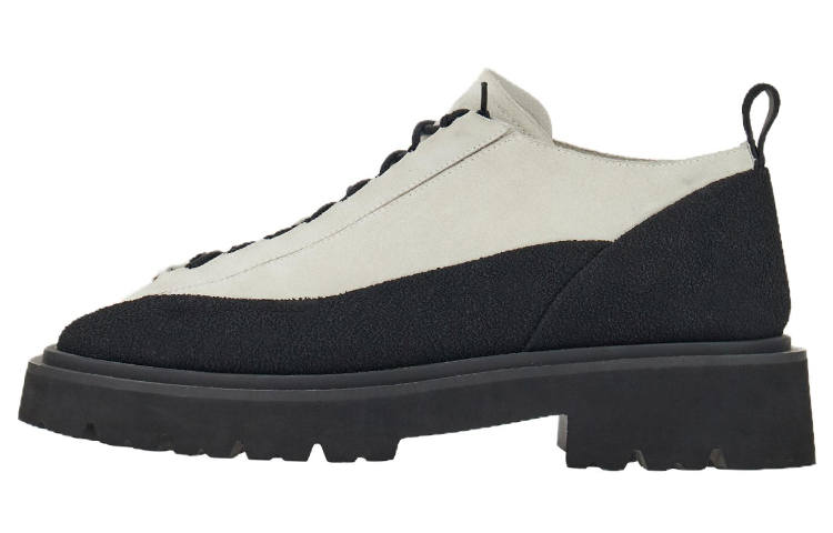 Ferragamo FERRAGAMO Leather Flat Shoes Men's White Black