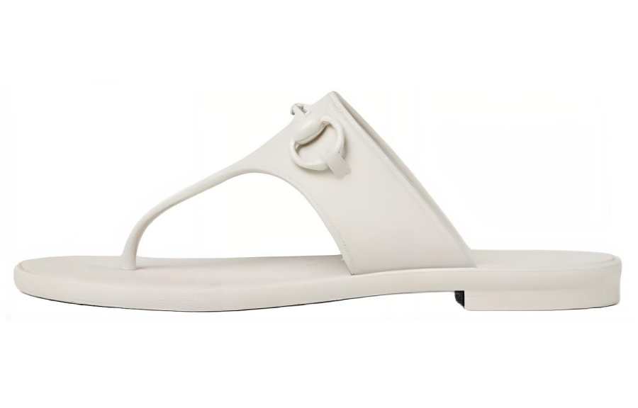 GUCCI Horsebit Flip Flops Women's White