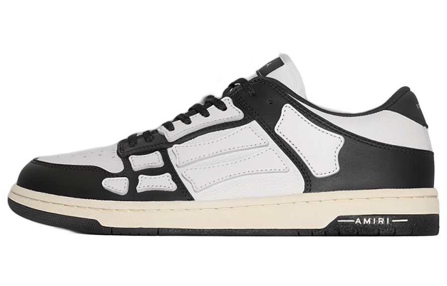 AMIRI Leather Stylish Skateboarding Shoes Women's White Black