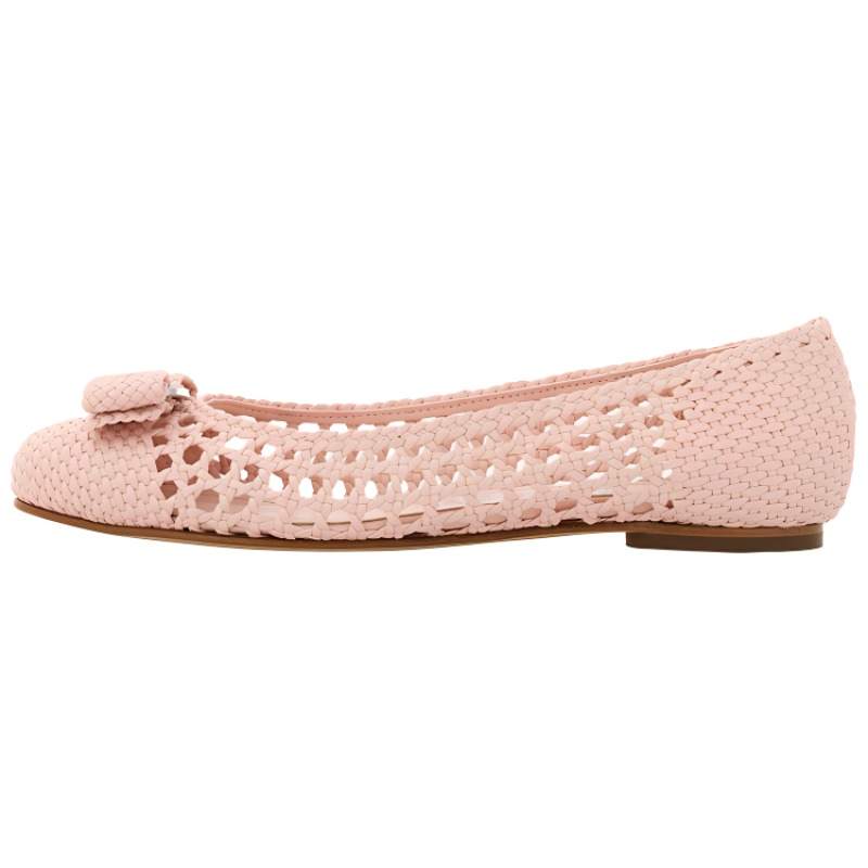 FERRAGAMO Vara-bow Woven Ballerina Shoes