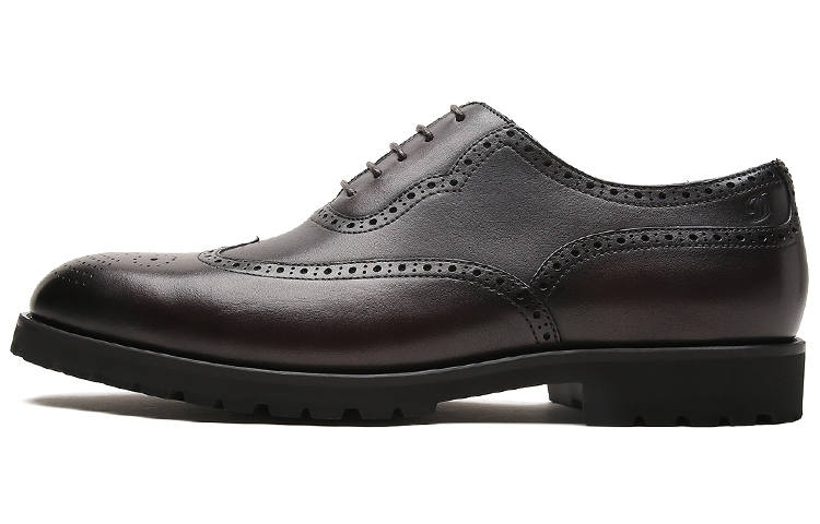 S.T.Dupont S. T.DUPONT Top Grain Cow Leather Dress Shoes Men's Coffee Blue Gray