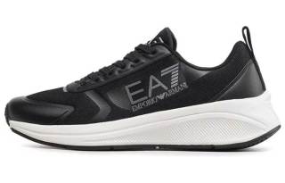 EMPORIO ARMANI EA7 Fabric Abrasion Resistant Low top Sports Casual Shoes Unisex Black