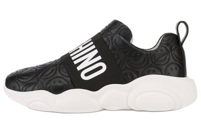 MOSCHINO Cushioning Slip Resistant Abrasion Resistant Lightweight Low top Casual Shoes Women's Black White