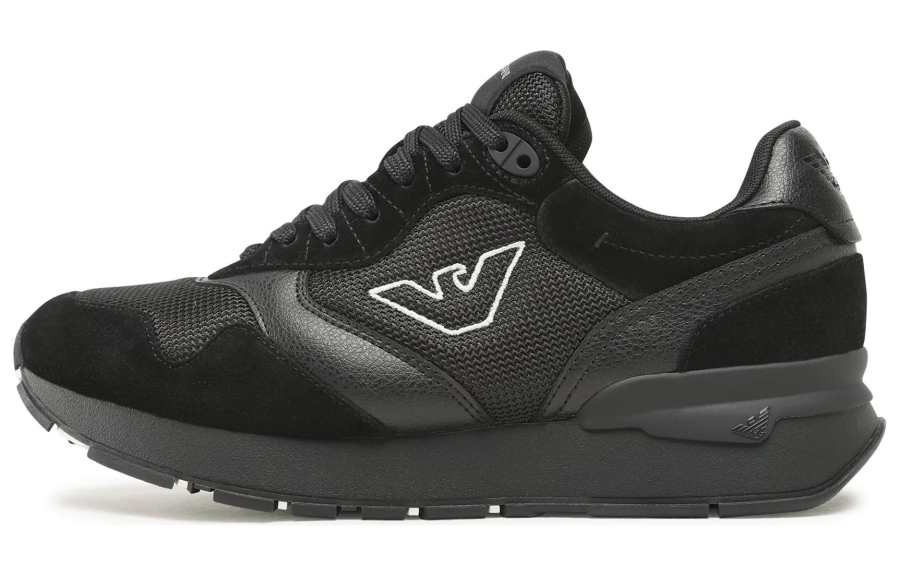 EMPORIO ARMANI Logo Embroidered Mesh Panelled Sneakers