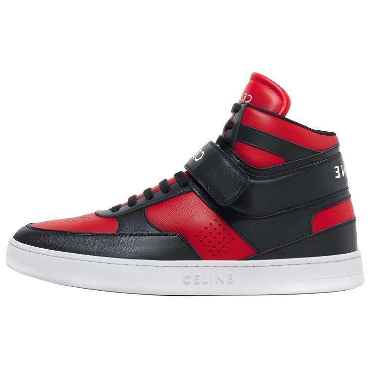 CELINE CELINE CT-03 Leather High-Top Sneakers Red Black