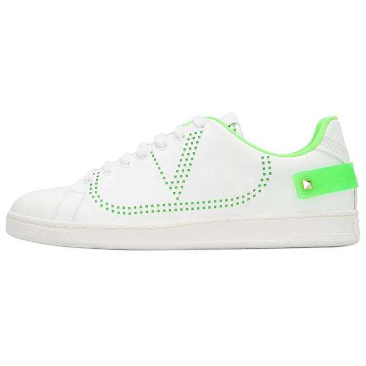 Valentino Backnet Skateboard Shoes Men's Low Top White Green