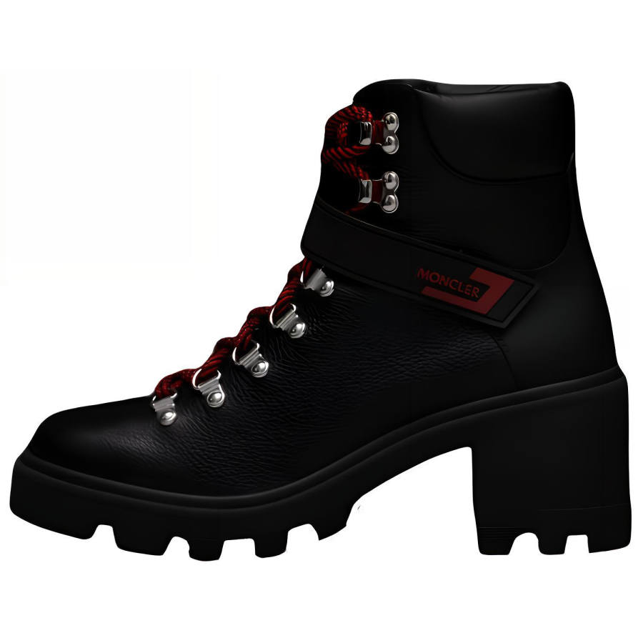 Moncler Moncler Leather Ankle Boots Women's Black