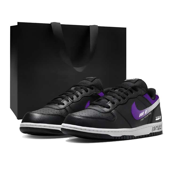 Nike Nike Big Thermal Cushioning Abrasion Resistant Low top Skateboard Shoes Unisex Black Purple