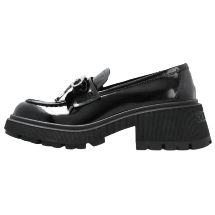 Jimmy Choo Azizi Leather Loafers 4cm Women's Black
