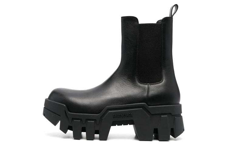 Balenciaga Chelsea Bulldozer 80mm Boots Black Matte Calkskin Men's