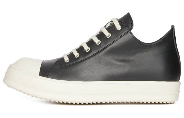 RICK OWENS RICK OWENS/RO Leather Low top Stylish Skateboarding Shoes Men's Black