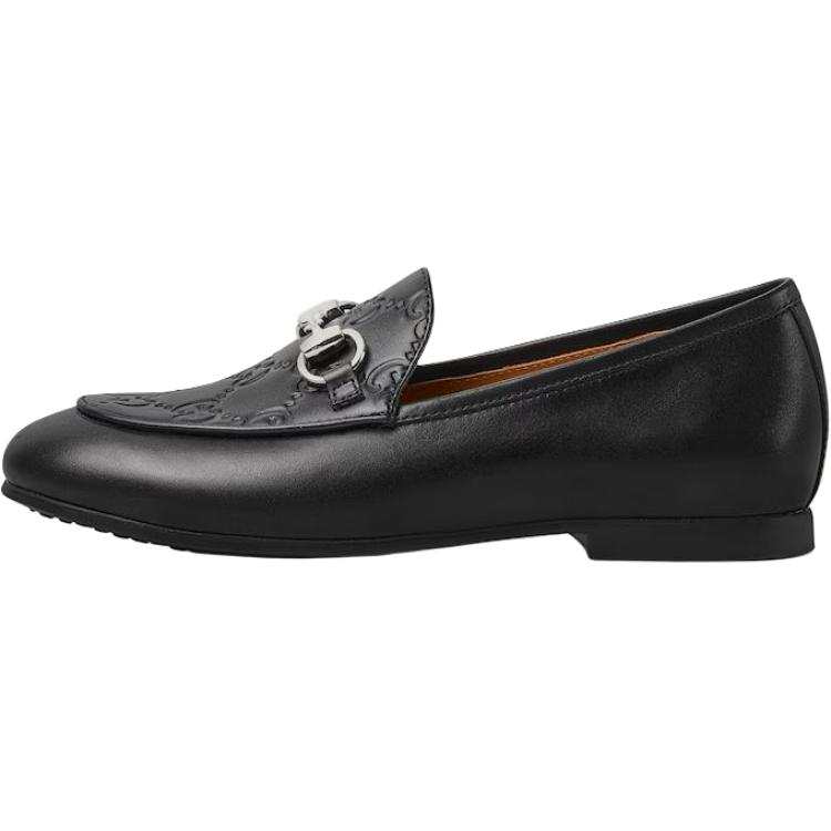GUCCI Jordaan Low top Kids' Leather Shoes 1.1cm Black Kids'