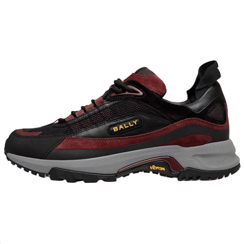 BALLY Fabric Low top Casual Shoes Men's Black Red