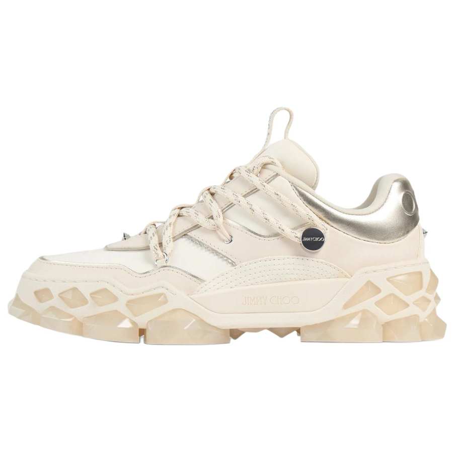 Jimmy Choo DIAMOND X II/F Leather Low top Casual Shoes Women's Latte
