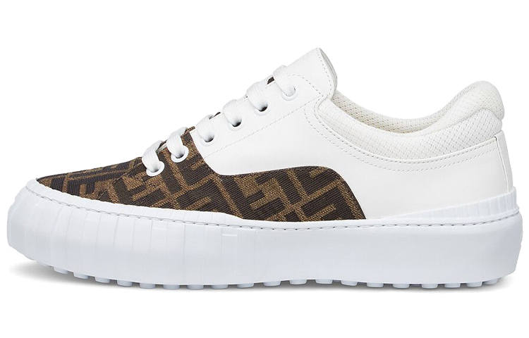 FENDI Force Lace-Up Sneaker 'White Brown'