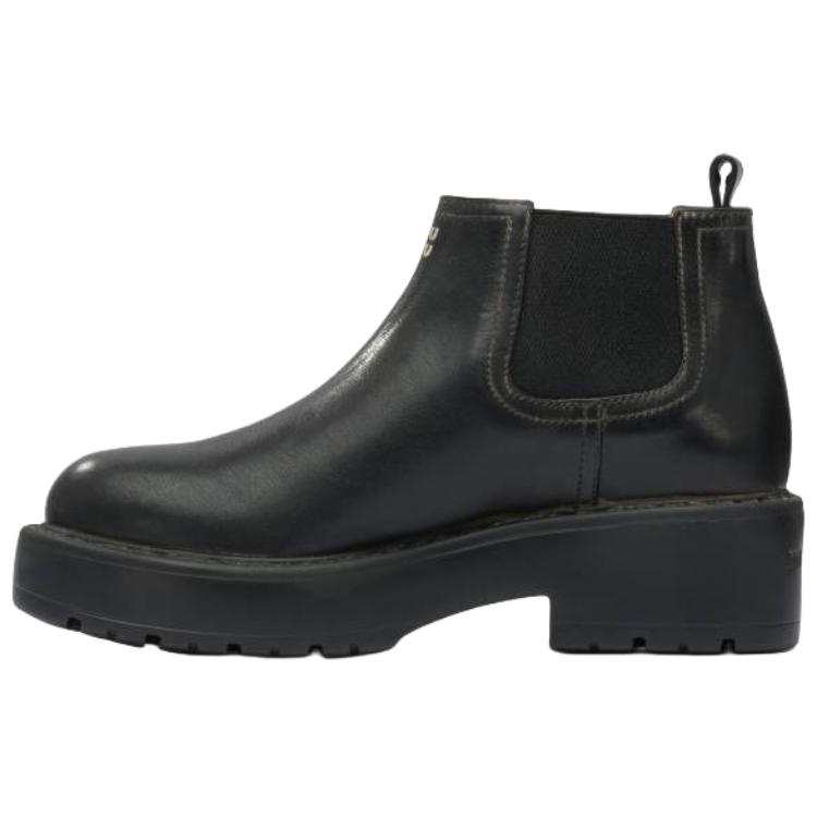 MIU MIU Leather 10cm Chelsea Boots 5.5cm Women's Black