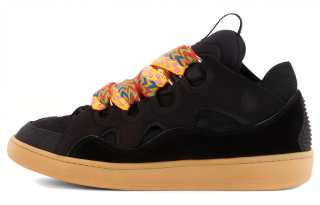 Lanvin Curb Low top Stylish Skateboarding Shoes Men's Black Yellow