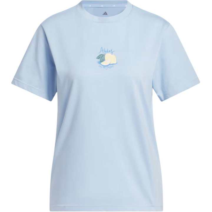 Adidas Adidas T Shirts Women's Fluorescent Blue Crew Neck Moderate
