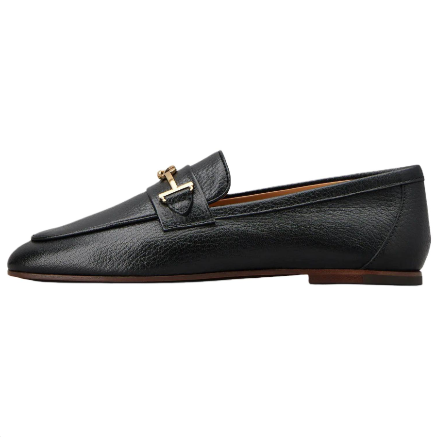 TOD'S Logo Plaque Almond Toe Loafers Women's