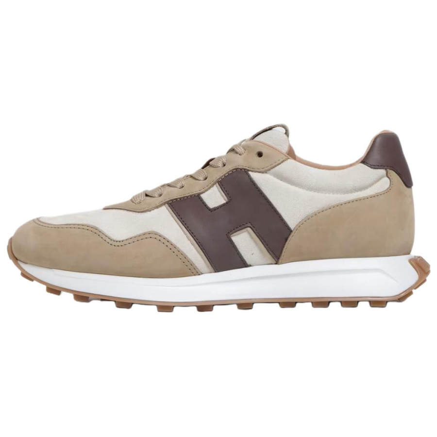 HOGAN H601 Cow Leather Low top Casual Shoes 4.5cm Men's Brown Gray