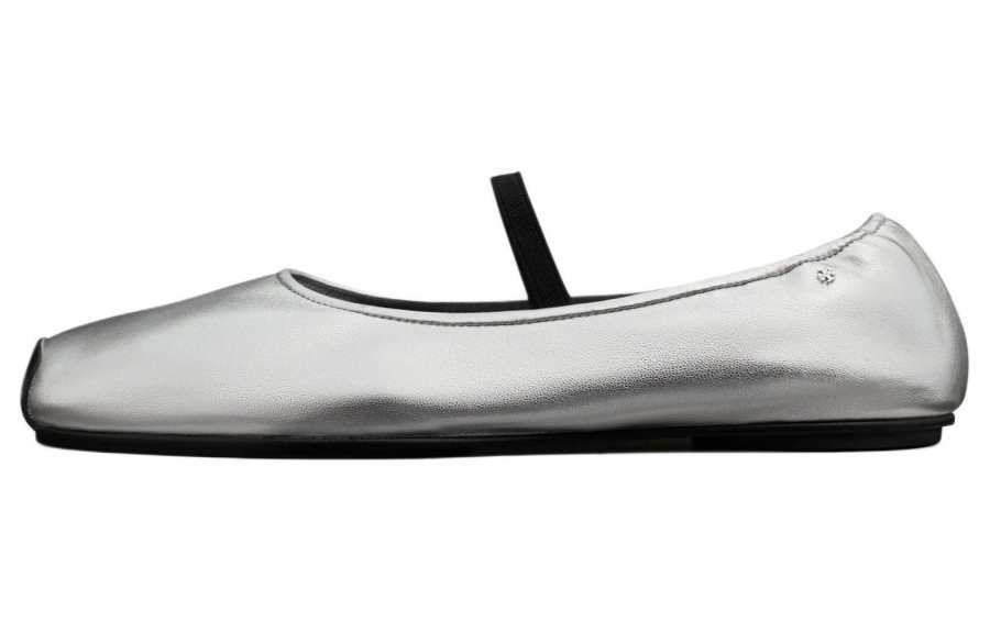 TORY BURCH Runway Leather Mary Jane Shoes Women's Silver