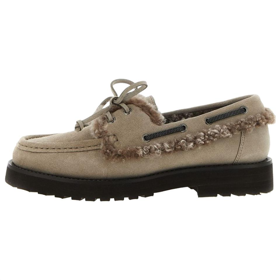 Brunello Cucinelli Precious Insert Casual Shoes Women's Umber