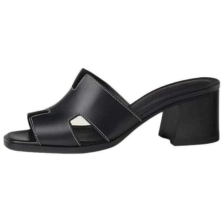 HERMES HERMES Helia Slide Slippers Women's Black