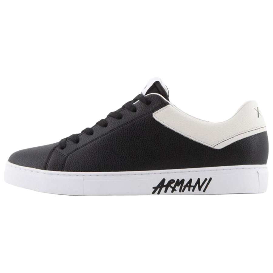ARMANI EXCHANGE ARMANI EXCHANGEAE Leather Low top Skateboard Shoes Men's Black