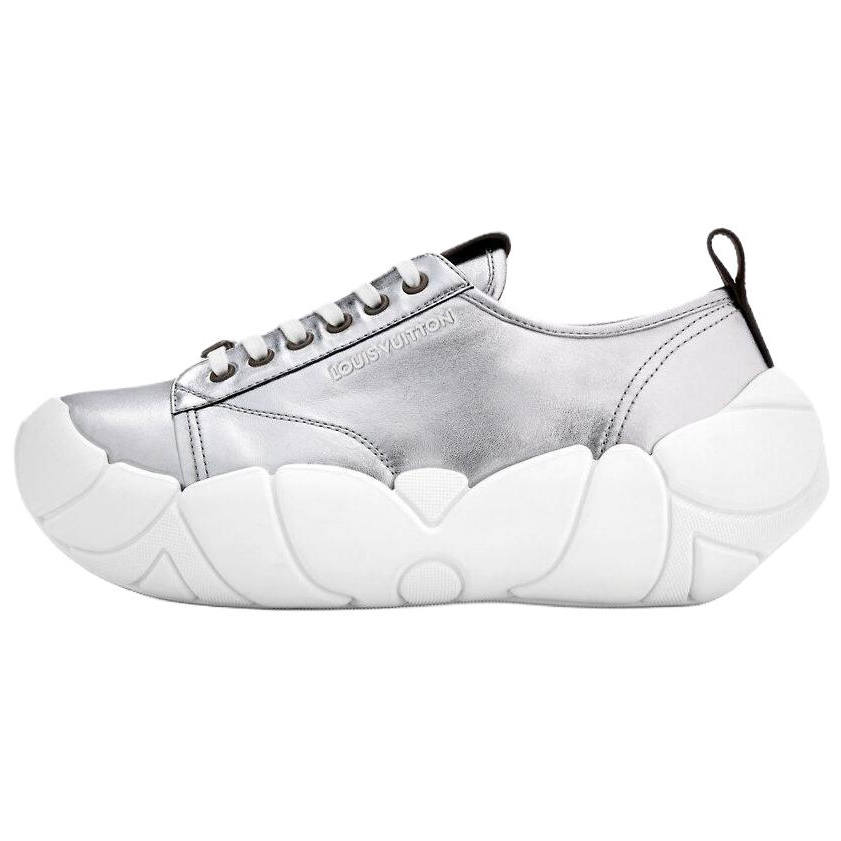 LOUIS VUITTON Bubble Sheepskin Low top Casual Shoes Women's Silver