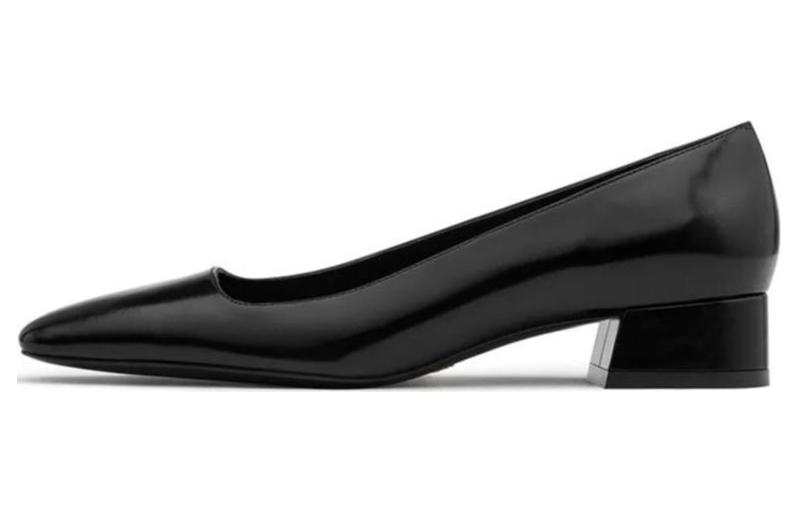Stuart Weitzman Stuart Weitzman/SW Vera Leather Chunky Heel High Heels 3cm Women's Black
