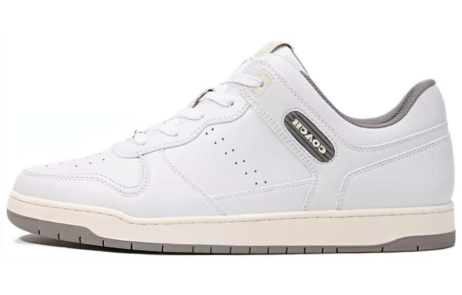 COACH C201 Leather Low top Stylish Skateboarding Shoes Men's White