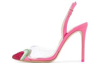 Sophia Webster Leather Slim Heel High Heels 10cm Women's Pink Green