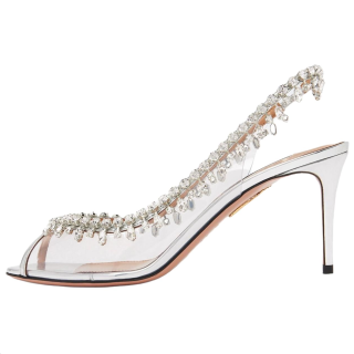 AQUAZZURA Temptation One Strap Sandals 7.5cm Women's Silver