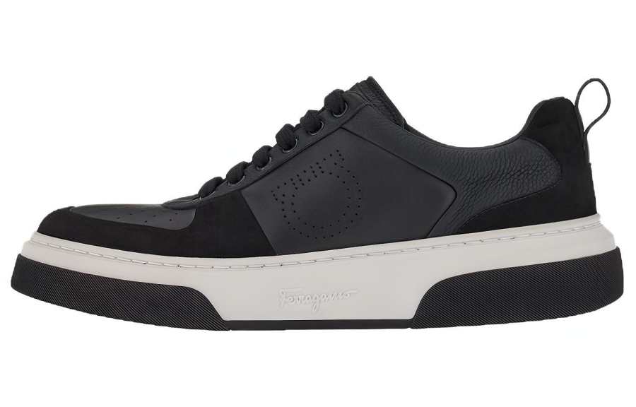 Ferragamo FERRAGAMO Leather-suede Low-top Sneakers